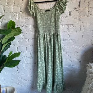 Urban Outfitters Green Floral Maxi Dress